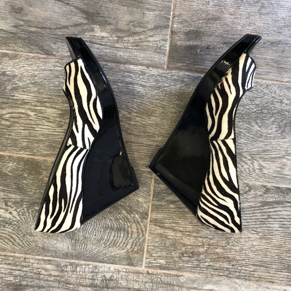 Zebra Print Wedges EUC